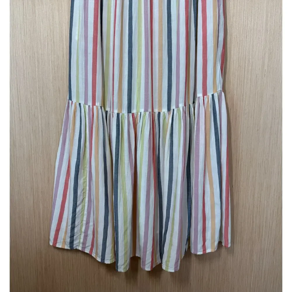 Old Navy Striped Tiered Maxi Swing Sundress Size Large Pockets Multicolor - Picture 4 of 13